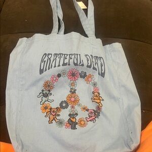 Grateful Dead Light Blue Floral Peace Tote with Dancing Bears